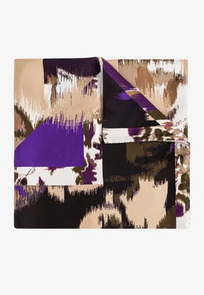 Max Mara Carre Printed Silk Scarf In Multicolor