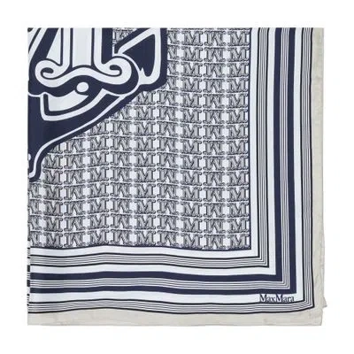 Max Mara Carre90 Silk Scarf In Blue