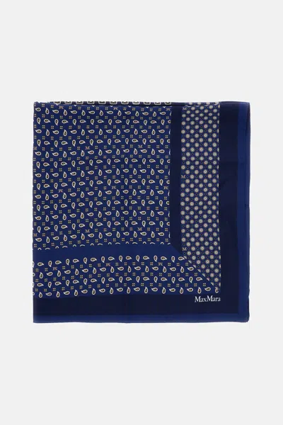 Max Mara Carre90w1 Scarf In Blue