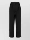 Max Mara Carrot Cotton Pants Pleated Front In Black