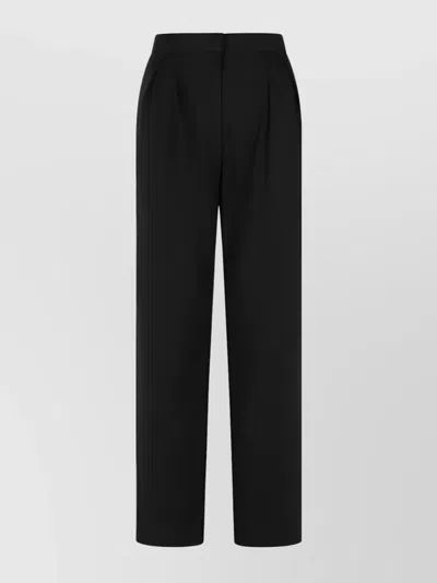 Max Mara Carrot Cotton Pants Pleated Front In Black