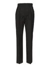 Max Mara Sesamo Pinstripe Wool Straight Leg Pants In Black