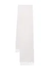 Max Mara Embroidered-logo Cashmere Scarf In White