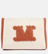Max Mara Casciabeach Small Canvas Clutch In Neutrals
