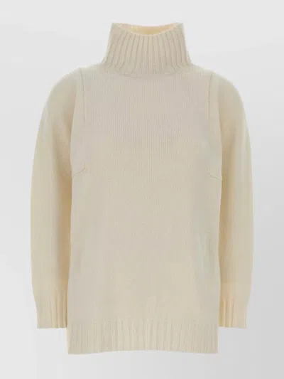 MAX MARA CASHMERE ACETI SWEATER FEATURING RIBBED TURTLENECK