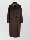Max Mara Cashmere Alpaca Wool Double Breasted Coat In Brown