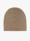 Max Mara Cashmere And Rhinestone Beanie In Beige