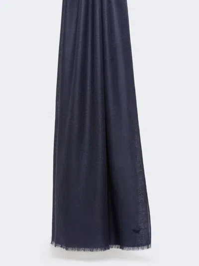 Max Mara Cashmere And Silk Stole In Blue