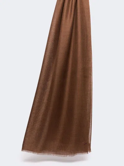 Max Mara Cashmere And Silk Stole In Brown