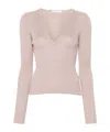 Max Mara Ribbed-knit Jumper In Nude