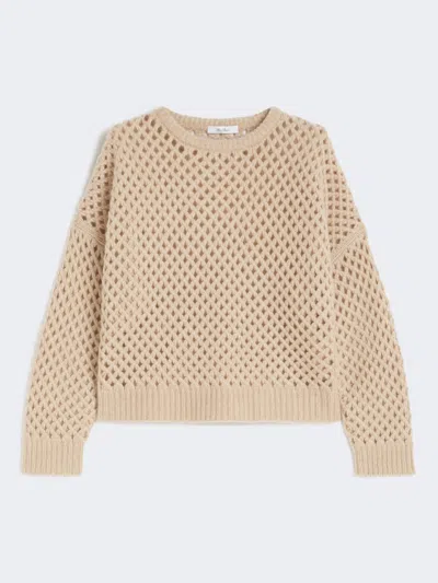 Max Mara Cashmere And Silk Yarn Jumper In Neutral