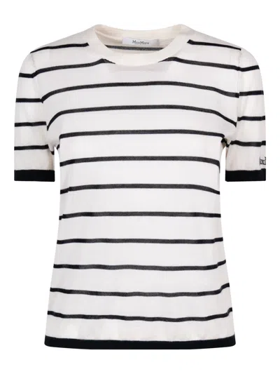 Max Mara Cashmere And Silk Yarn Sweater In White