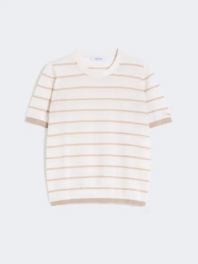 Max Mara Cashmere And Silk Blend Sweater In Neutral