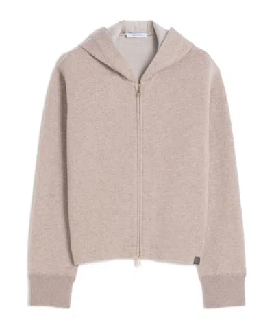 Max Mara Cashmere And Wool Blend Knit Sweatshirt In Brown