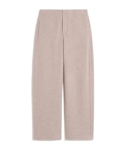 Max Mara Cashmere And Wool Blend Trousers In Brown
