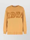Max Mara Fido Crew Neck Embroidered Knit Sweater In Brown