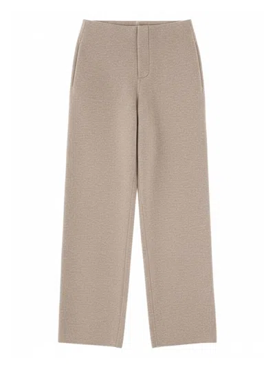 Max Mara Cashmere And Wool Fleece Trousers In Beige