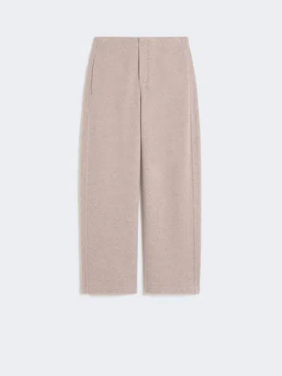 Max Mara Cashmere And Wool Fleece Trousers In Brown