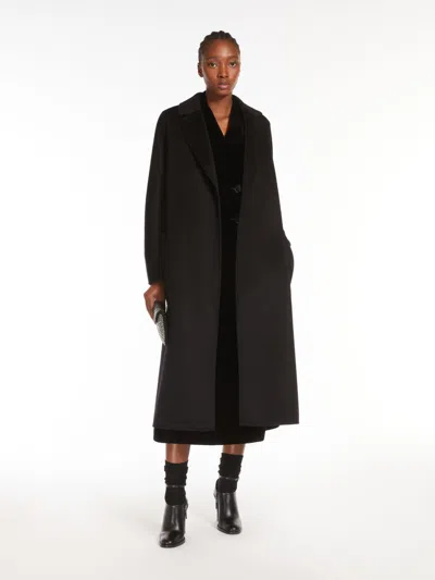 Max Mara Cashmere And Wool Wrap Coat In Black | ModeSens