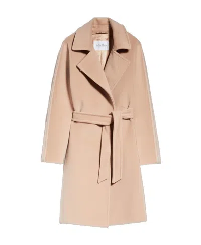Max Mara Cashmere And Wool Wrap Coat In Brown