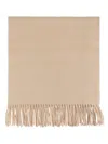 Max Mara Logo Embroidered Fringed Edge Scarf