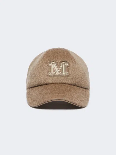 Max Mara Cashmere Baseball Cap In Brown