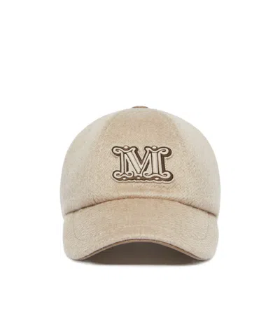 Max Mara Cashmere Baseball Cap In Sand