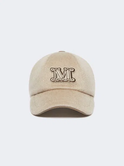Max Mara Cashmere Baseball Cap In Sand