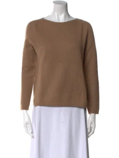 Pre-owned Max Mara Cashmere Bateau Neckline Sweater In Brown