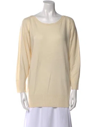Pre-owned Max Mara Cashmere Bateau Neckline Sweater In Neutral