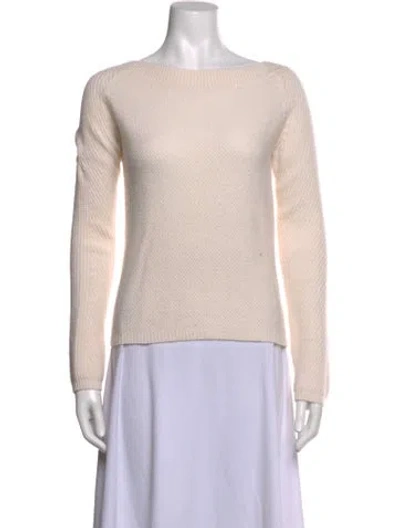 Pre-owned Max Mara Cashmere Bateau Neckline Sweater In Neutrals