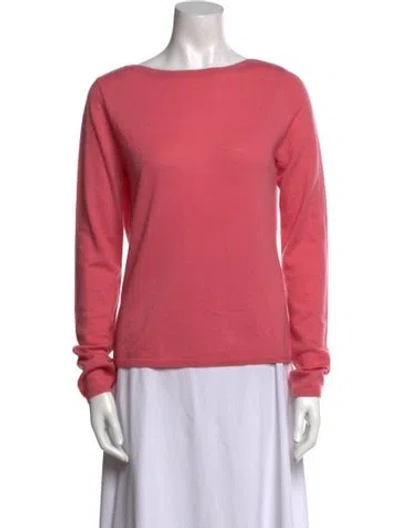 Pre-owned Max Mara Cashmere Bateau Neckline Sweater In Pink