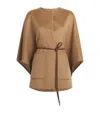 Max Mara Cashmere Belted Cape In Beige