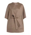 Max Mara Cashmere Belted Cape In Brown