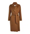 Max Mara Tan Mstdravenna Belted Wrap Coat In Brown