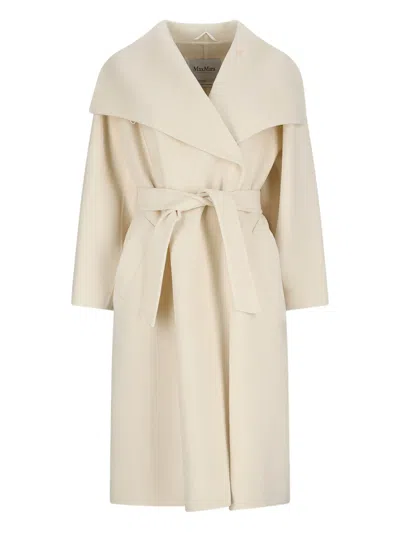 Max Mara Cashmere Belted Coat In Neutral
