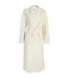 Max Mara Virgin Wool Belted Coat In White