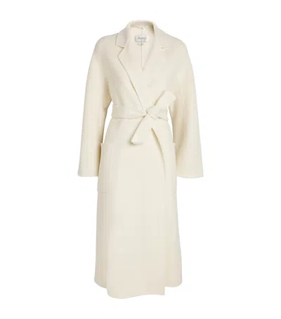 Max Mara Cashmere Belted Coat In White