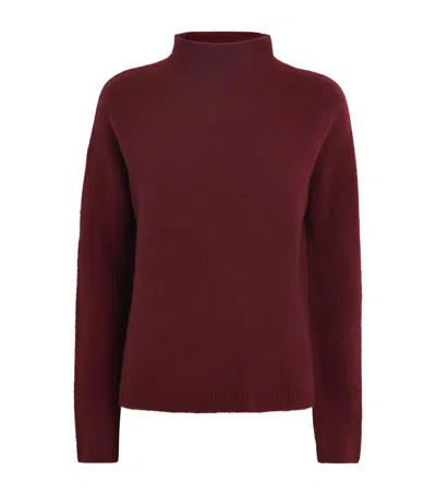 Max Mara Cashmere-blend High-neck Sweater In Burgundy