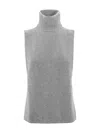 Max Mara Cashmere-blend Yarn Waistcoat In Grey