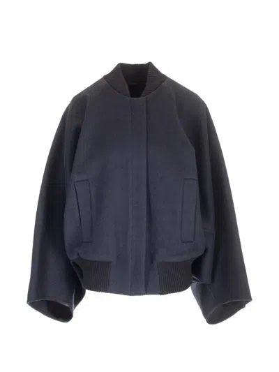 Max Mara Cashmere Bomber Jacket In Blue