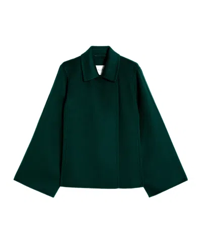 Max Mara Cashmere Broadcloth Coat In Green