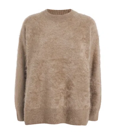 Max Mara Cashmere Brushed Sweater In Brown