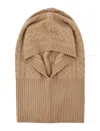 Max Mara Romana Cable-knit Cashmere Hood In Brown