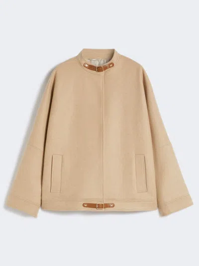 MAX MARA CASHMERE, CAMEL AND WOOL BOMBER JACKET