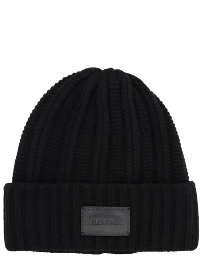MAX MARA CASHMERE CAP WITH LOGO