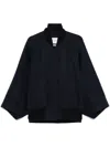 Max Mara Zenone Cashmere Cape Bomber Jacket In Blue