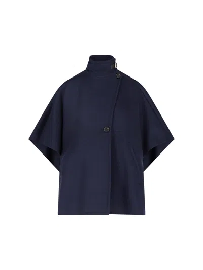 Max Mara Cashmere Cape In Blue