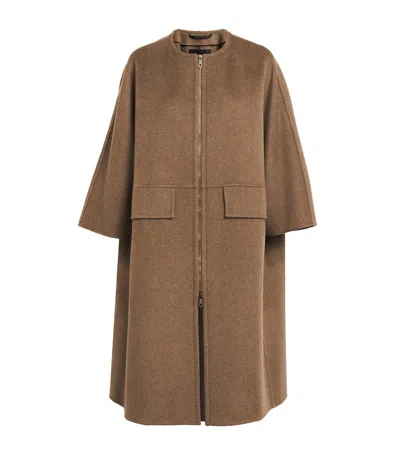 Max Mara Cashmere Cape In Brown