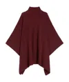 Max Mara Cashmere Cape In Burgundy